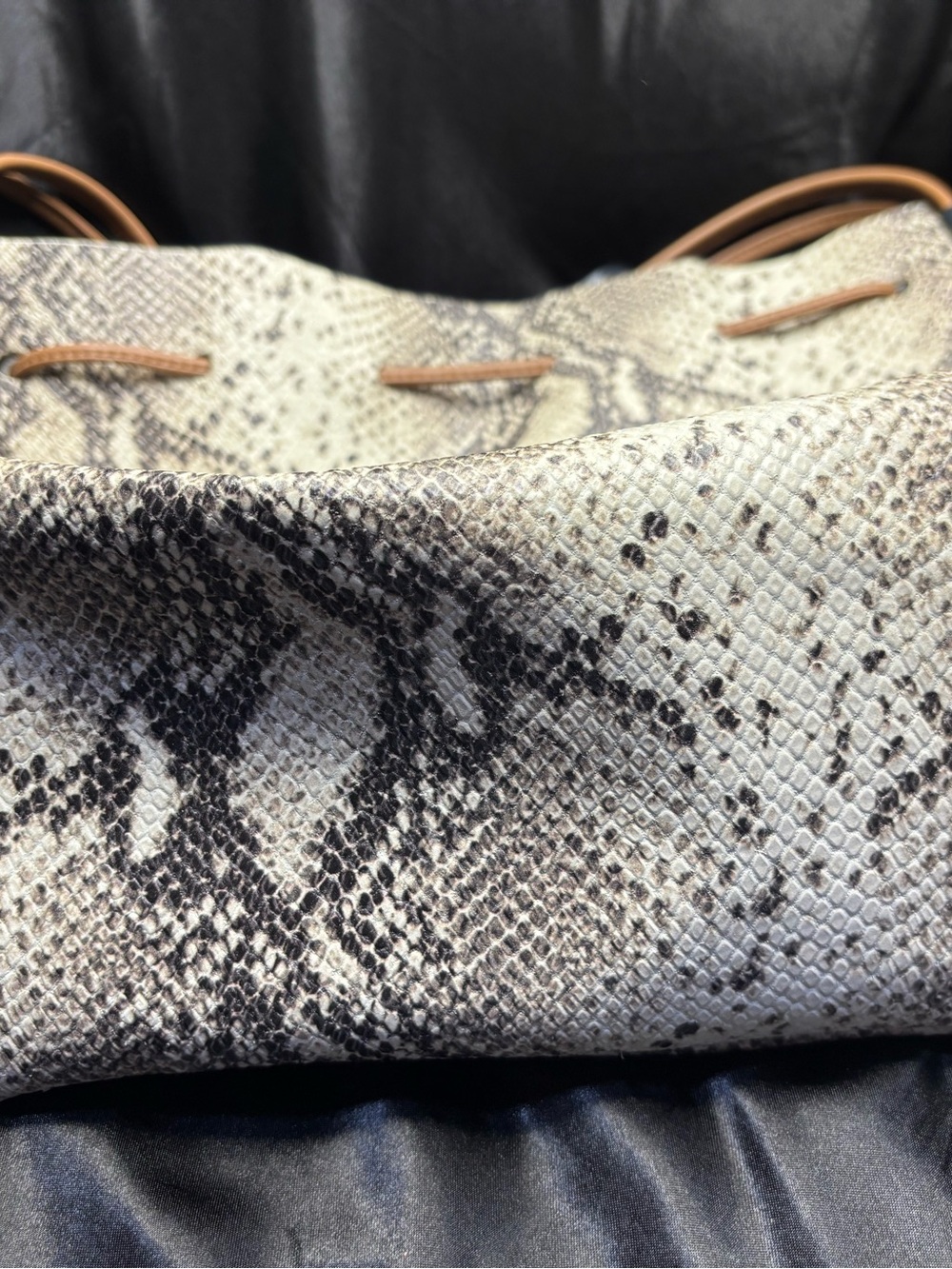 Vince Camuto Lorin Python Print Drawstring Bucket Bag